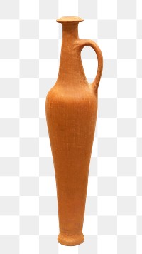 Png terracotta vase, isolated object, transparent background