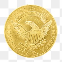 Png 1807 US coin, isolated object, transparent background