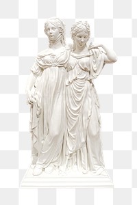 Png marble statue, isolated collage element, transparent background