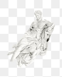 Marble statue png, isolated collage element, transparent background