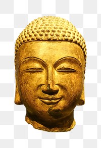 Buddha head png collage element, transparent background