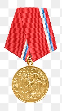 Png gold medal, isolated object, transparent background