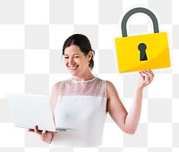 Cybersecurity png element, transparent background