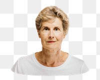 Senior woman png element, transparent background