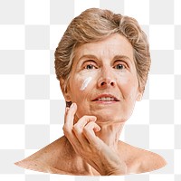 Woman anti-aging advertisement png, transparent background