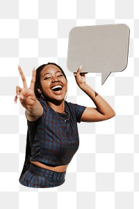 Speech bubble png element, transparent background