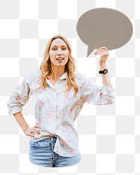 Speech bubble png element, transparent background