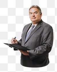 Senior businessman png element, transparent background