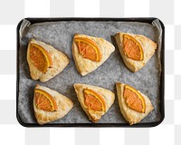 Homemade orange scone png, food element, transparent background