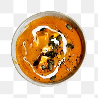 Pumpkin soup png, food element, transparent background