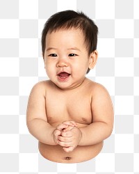 PNG baby sitting on the floor collage element, transparent background
