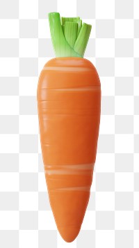 PNG 3D carrot vegetable, element illustration, transparent background