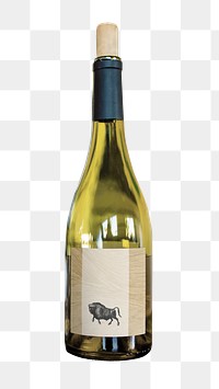 Wine bottle png beverage business branding, transparent background