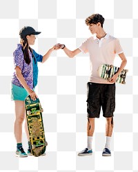 Teen png bestie skateboarder , transparent background