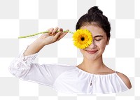 Young girl png element, transparent background