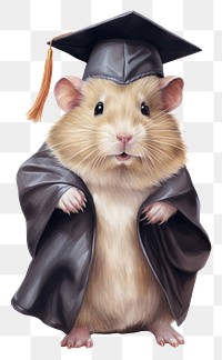 PNG Hamster wearing graduation gown rat rodent animal. AI generated Image by rawpixel.