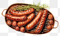 PNG Grilled sausages grilling food meat. AI generated Image by rawpixel.