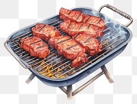 PNG Bbq grilling cooking meat. AI generated Image by rawpixel.