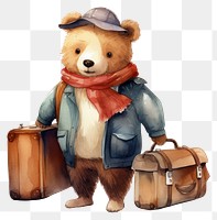 PNG Luggage travel bear toy. 