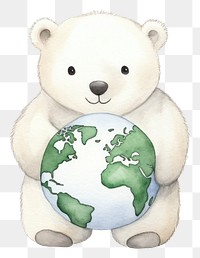 PNG Bear cartoon globe space. 