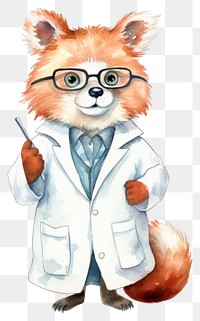 PNG Red panda holding science tool portrait cartoon glasses. AI generated Image by rawpixel.