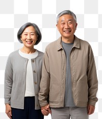 PNG Asian Senior farmer couple smiling adult happy. 