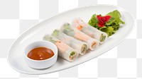 PNG Vietnamese spring roll dish plate food meal. AI generated Image by rawpixel.