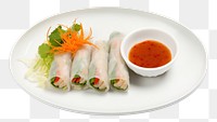 PNG Vietnamese spring roll dish plate food meal. AI generated Image by rawpixel.