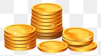 PNG Coins gold money white background. AI generated Image by rawpixel.