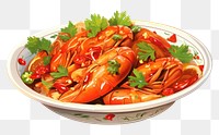 PNG Crawfish dish seafood plate. AI generated Image by rawpixel.