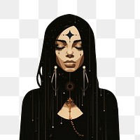 PNG Black magic portrait adult art. AI generated Image by rawpixel.