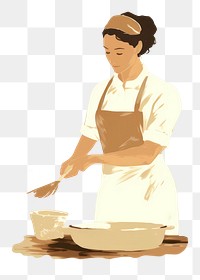 PNG Professional cook standing cleaning cartoon. 