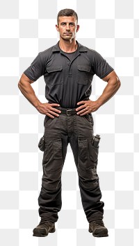 PNG Mechanic standing adult male. 