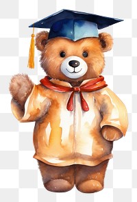 PNG Bear student graduation figurine cartoon. 