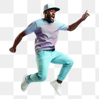 Portrait confetti dancing adult.  PNG with transparent background.