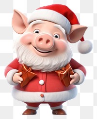 PNG Pig santa mammal cute representation. 