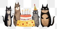 PNG Cat dance party animal dessert mammal. AI generated Image by rawpixel.
