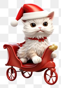 PNG Cat santa christmas figurine vehicle. 