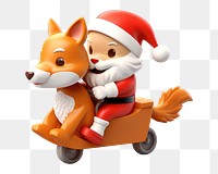 PNG Fox santa christmas figurine cute. 