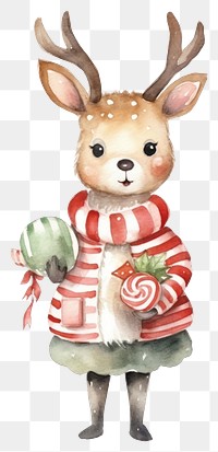 PNG Christmas animal figurine cartoon mammal. 