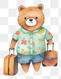 PNG Travel luggage cartoon cute. 