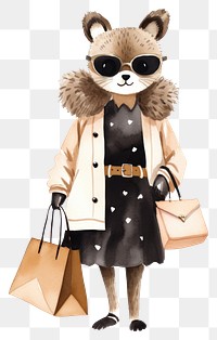 PNG Shopping handbag fashion cartoon. 