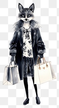 PNG Footwear shopping handbag cartoon. 