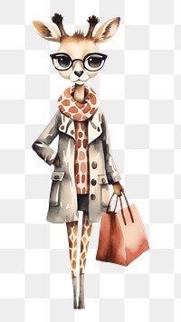 PNG Fashion animal cartoon white background representation. 