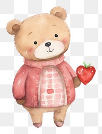 PNG Couple cartoon cute bear. 