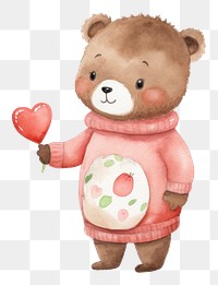 PNG Couple cartoon cute bear. 