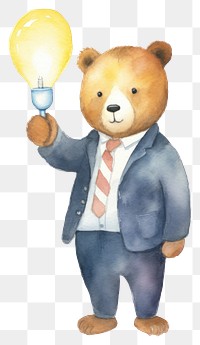 PNG Bear holding cartoon light. 