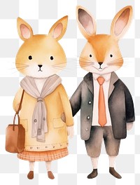 PNG Couple cartoon animal fox. 