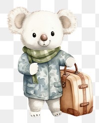 PNG Koala cartoon luggage cute. AI generated Image by rawpixel.
