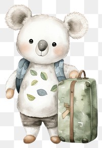 PNG Koala luggage suitcase cartoon. AI generated Image by rawpixel.